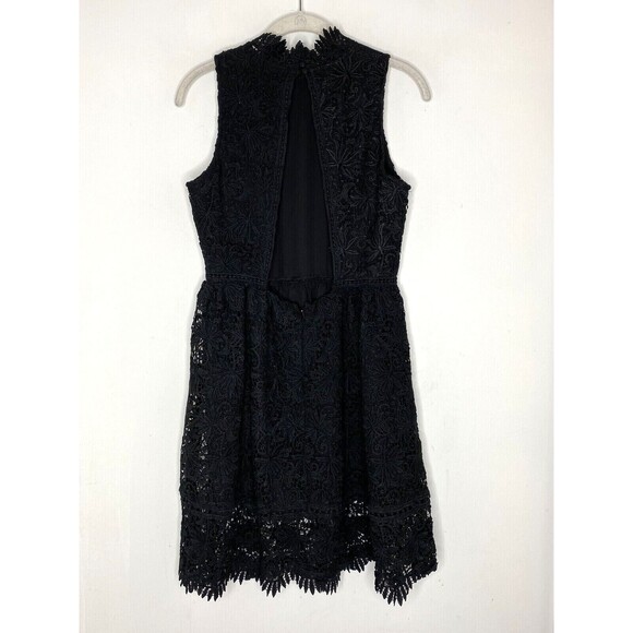 J.O.A. LA Black Lace Dress  Women's Size S  Open Back Shift Halter Neck - Picture 13 of 14